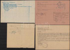 1948 Levél (Győr-Moson-Sopron m.), árvaügyi jegyzőkönyv és kapcsolódó iratok, összesen 5 db, kenyérj...