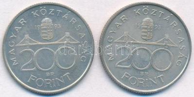 1993. 200Ft Ag "MNB" (2x) T:2