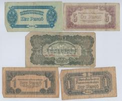 1944. 1P-100P (10x) "A Vörös Hadsereg Parancsnoksága" T:III,III-