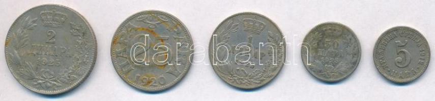 Szerbia 1912. 5p Cu-Ni + Szerb-Horvát-Szlovén Királyság 1920. 25p Ni-Br + 1925. 50p Ni-Br + 1D Ni-Br...