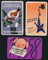 1957-58 3 db reklámos kártyanaptár biztosításokról