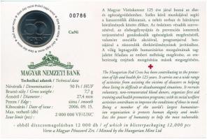 2006. 50Ft "125 éves a Magyar Vöröskereszt" elsőnapi veret számozott emléklapon T:1