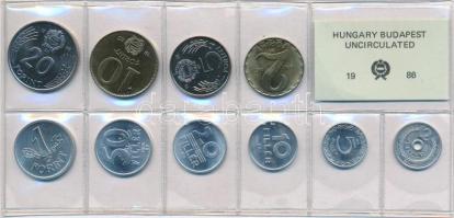1986. 2f-20Ft (10xklf) érmés forgalmi sor fóliatokban T:1 Adamo FO19
