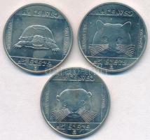 1985. 100Ft alpakka (3xklf) "Természetvédelem - Mocsári Teknős, Vadmacska, Vidra" T:BU  Adamo EM82; EM83; EM84