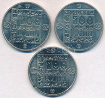 1985. 100Ft alpakka (3xklf) "Természetvédelem - Mocsári Teknős, Vadmacska, Vidra" T:BU 
A...