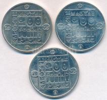 1985. 200Ft Ag (3xklf) "Természetvédelem - Mocsári Teknős, Vadmacska, Vidra" T:BU 
Adamo ...