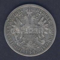 Ausztria 1887. 1Fl Ag T:2/3 kis ph