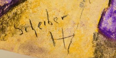 Scheiber jelzéssel: Lila híd. Pasztell, papír, 45×32 cm