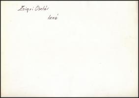 cca 1974 Zsigri Oszkár (1933-?) budapesti fotóművész hagyatékából 3 db vintage fotó, egy pecséttel j...