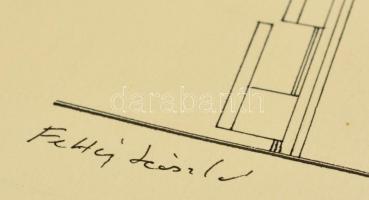 Fehér jelzéssel: Irodai mozgások tanulmány. Vegyes technika, papír, 42×49 cm