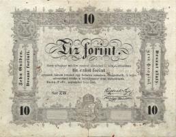 1848. 10Ft "Kossuth bankó" sor és sorozatszám hiányzik! T:II/III R!