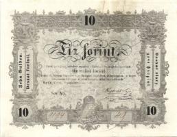 1848. 10Ft "Kossuth bankó" (3x) mindhárom kézi áthúzásokkal érvénytelenítve T:restaurált