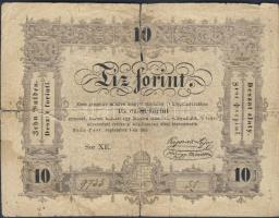 1848. 10Ft "Kossuth bankó" "alladalmi" nyomdahibával T:IV