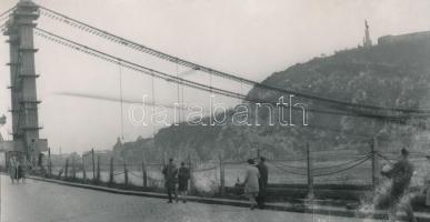 cca 1964 Budapest, az Erzsébet híd építése, 2 db vintage fotó + 1 db vintage negatív, 6x9 cm és 15x2...