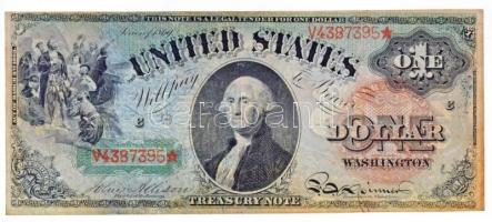 Amerikai Egyesült Államok 1869. 1$ piros pecséttel John Allison - Francis E. Spinner T:III vágott / USA 1869. 1 Dollar red seal John Allison - Francis E. Spinner C:F cut Krause