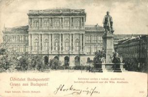 1899 Budapest V. Széchenyi szobor és Tudományos Akadémia (fl)