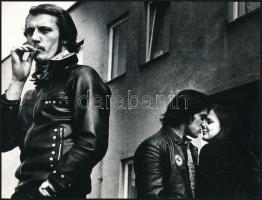 cca 1967 A magyar fotográfia avantgarde korszakából 3 db feliratozott vintage fotóművészeti alkotás, 17x23 cm
