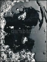 cca 1967 A magyar fotográfia avantgarde korszakából 3 db feliratozott vintage fotóművészeti alkotás,...