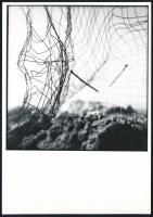 1963 Nagy Zoltántól 2 db vintage fotóművészeti alkotás, az egyik feliratozott, 18x18 cm és 13x13 cm