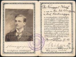 1929 Tiszti egyenruha viselését ünnepélyes alkalmakkor engedélyező fényképes emléklap, M. Kir. 30. g...