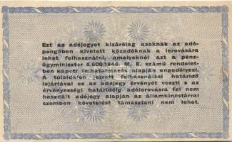 1946. 10.000.000AP sárgás, vízjeles papíron, címer baloldalon T:II