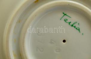 Herendi tertia méztartó, kézzel festett, jelzett, hibátlan, m:10,5 cm