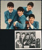 cca 1966 Beatles együttes, 1 db fotó (6x9 cm) és 1 db képeslap, amelyet Finnországból postáztak Budapestre