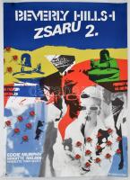 1987 Beverly Hills-i zsaru 2., amerikai film plakát, főszerepben: Eddie Murphy, széleinél apró szakadások, 80x57 cm / Beverly Hills Cop 2 movie poster, with small tears, 80x57 cm