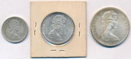 Kanada 1967. 25c Ag + 50c Ag + 1$ Ag "II. Erzsébet" T:1-,2 Canada 1967. 25 Cents Ag + 50 Cents Ag + 1 Dollar Ag "Elizabeth II" C:AU,XF
