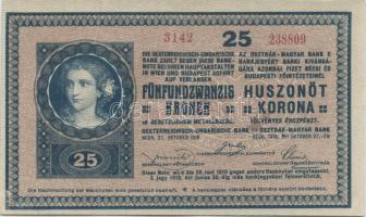 1918. 25K  "hullámos" "3142"  sorozatszámmal ferdén nyomva! T:I