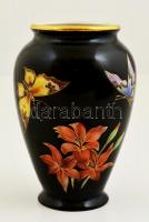 Zsolnay pillangó mintás váza, kézzel festett, jelzett, hibátlan, m:15 cm