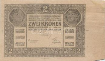 1917. 2K szürke kartonpapírosú, csak előlapi próbanyomat, német nyelven, gyári eredetű ráncokkal és beszakadással T:egyébként I