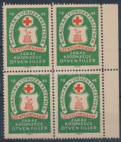 1944 Magyar Vöröskereszt javára 50f adománybélyeg 4-es tömbben