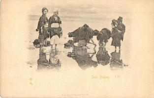 Kínai kagylógyűjtők. Teichner Gyula kiadása / Shell picking, Chinese folklore