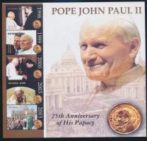 Pope John Paul II. mini sheet, II. János Pál 25 éve pápa kisív