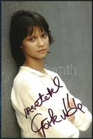 Görbe Nóra (1956-) színésznő aláírt fotólapja, 15x10 cm