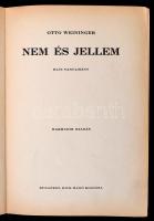 Otto Weininger: Nem és jellem. Elvi tanulmány. Fordította Gábor Andor. Bp.,é.n, Dick Manó. Kiadói ar...