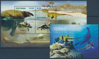 Prehistoric animals mini sheet set + blockset Ősállatok kisívsor + blokksor