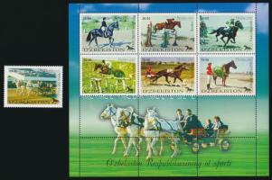 Lovas sport kisív + bélyeg, Horse sport minisheet + stamp
