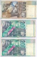 Csehország 1997. 50K + Szlovákia 2000. 500K + 2002. 200K (2x) + 2004. 20K T:III
Czech Republic 1997...