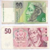 Csehország 1997. 50K + Szlovákia 2000. 500K + 2002. 200K (2x) + 2004. 20K T:III
Czech Republic 1997...