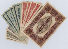 1920. 20f (6x) + 1920. 50f (2x) + 1K (6x) + 2K (6x) "2ab" sorozatjel és csillagos sorszám ...