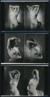 cca 1949 Demeter Károly (1892-1983) budapesti fényképész hagyatékából 6 db vintage negatívról készült kontakt nézőkép, három fotópapíron, jelzés nélkül, 9x14 cm