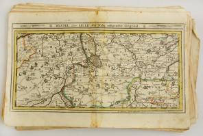 cca 1690-1700 57 darab térkép. Európai országok részek színezett, díszes kartusú rézmetszetei. Megje...