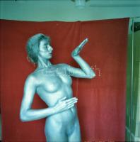 cca 1985 Aktfotózás, 13 db vintage negatív, 6x6 cm