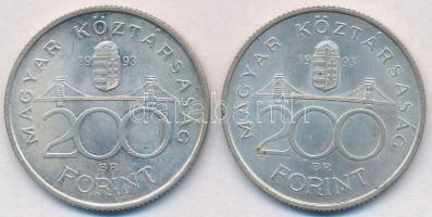 1993. 200Ft Ag "MNB" (2x) T:2