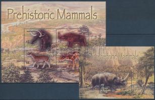 Prehistoric Animals mini sheet + block, Ősállatok kisív + blokk