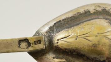 Ezüst (Ag.) rugós cukorfogó, jelzett, mesterjeggyel, h: 14,5 cm, nettó:24 g