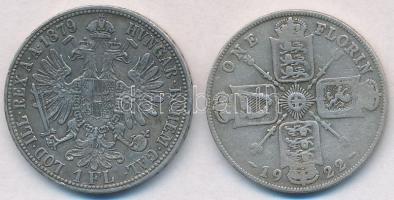 Vegyes: Ausztria 1879. 1Fl Ag "Ferenc József" + Nagy-Britannia 1922. 1Fl Ag "V. Györg...
