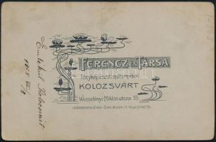 cca 1890 Kabinetkép Ferencz és Tsa kolozsvári műterméből 9x11 cm